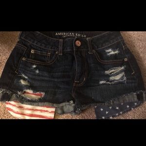 High waisted patriotic american eagle short as 2